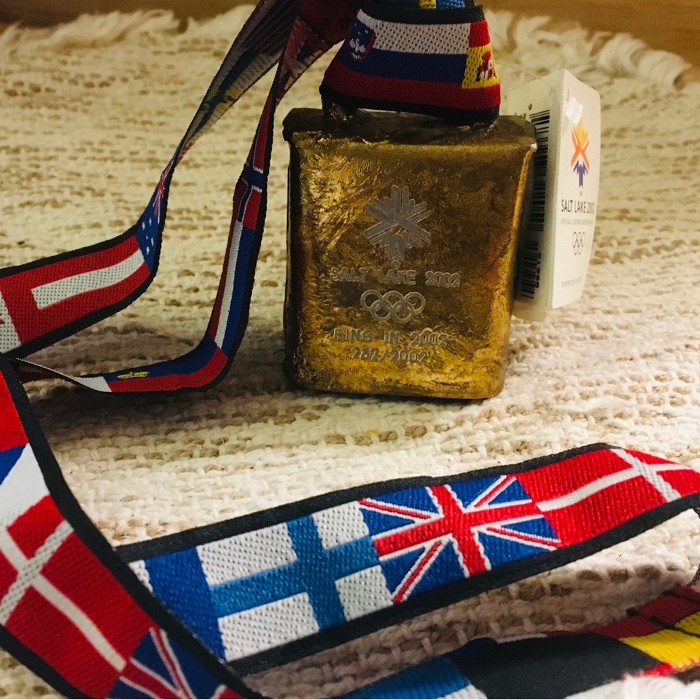 Gold Olympic Commemorative Medal with Flag Ribbon